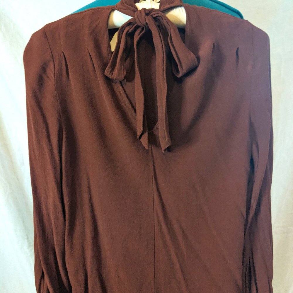 Topshop Tie Neck Blouse